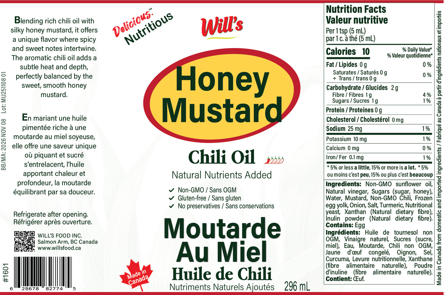 Chili Oil Honey Mustard