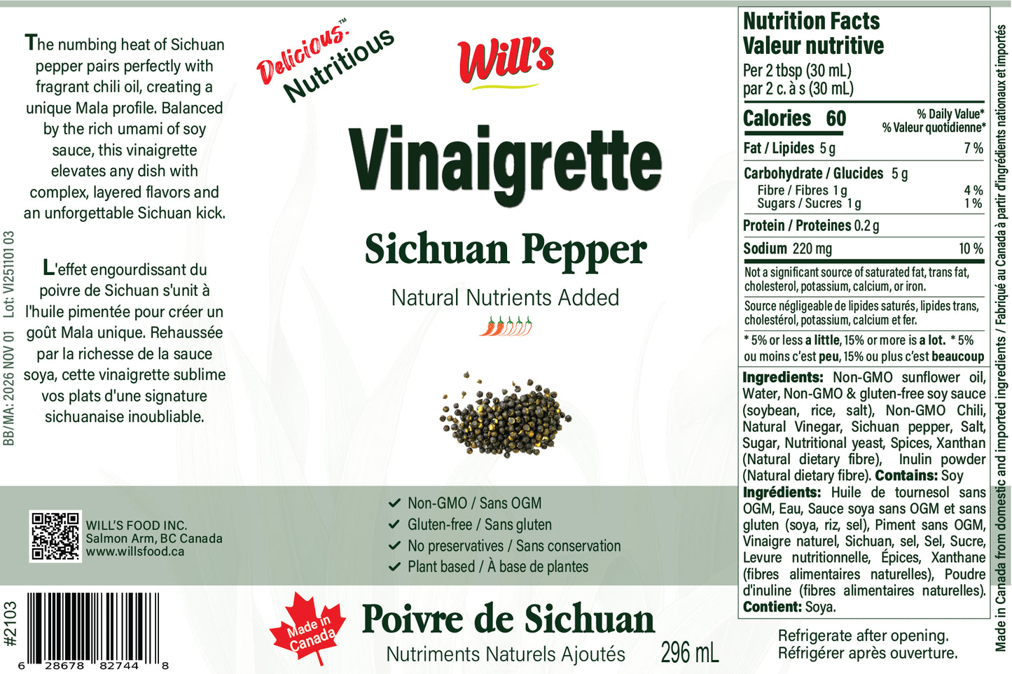 Sichuan Pepper Vinaigrette